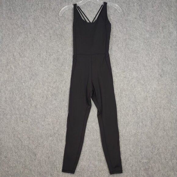 Love Soft Jumpsuit Womens Sz XS Black Yoga Athletic Move Stretch Poly Spandex - Picture 2 of 10